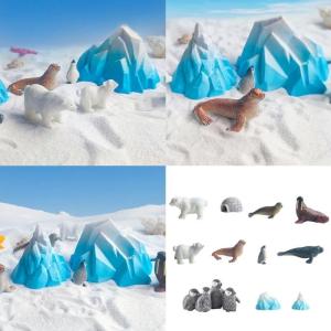 Bộ tượng mô hình trang trí hồ cá an toàn với tảng băng trôi và lều tuyết cho nhiều kích cỡ fishtanks cảnh quan