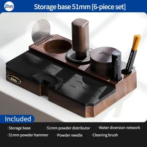 Bincoo Coffee Tamper Set Storage Board Wood Grain Pressed Powder Base Powder Pressing Powder Hammer Set (51/58mm)