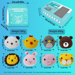 Crochet Kit for Beginners Complete Crochet Knitting Kit Adorable Animal Crochet Starter Pack with Keychain