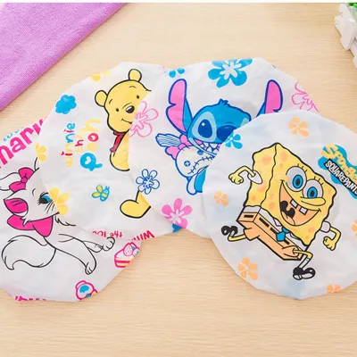 Double-layer Shower Cap Waterproof Thicked PEVA Reusable Elastic Band Hair Protect Bathroom Shower Hat