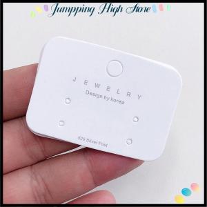 【Jumpping】 50ชิ้นกระดาษแข็งสีขาวแบบมินิมอลแพ็คการ์ดต่างหูแพ็คของการ์ดต่างหูสตั๊ด DIY ต่างหูป้ายราคาขายปลีก