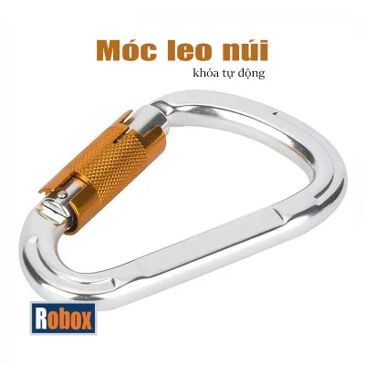 Móc leo núi chữ D có khóa tự động chắc chắn chịu lực
