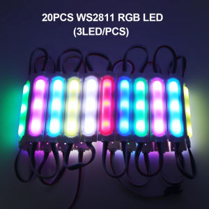 20 cái mô-đun LED 3 LED DC12V ws2811 RGB đèn Led điểm ảnh mô-đun Đèn LED chống nước chiếu sáng đầy màu sắc thông minh pixel địa chỉ mô-đun
