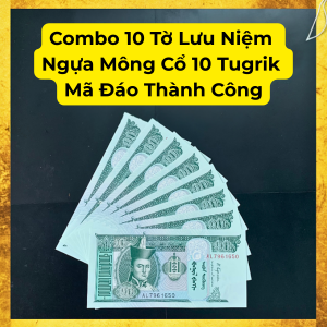 <Tết 2026 > Combo 10 Tờ Lưu Niệm Hình Con Ngựa Mông Cổ 10 T.u.g.r.i.k Mã Đáo Thành Công - Tết Bính Ngọ - SP008281