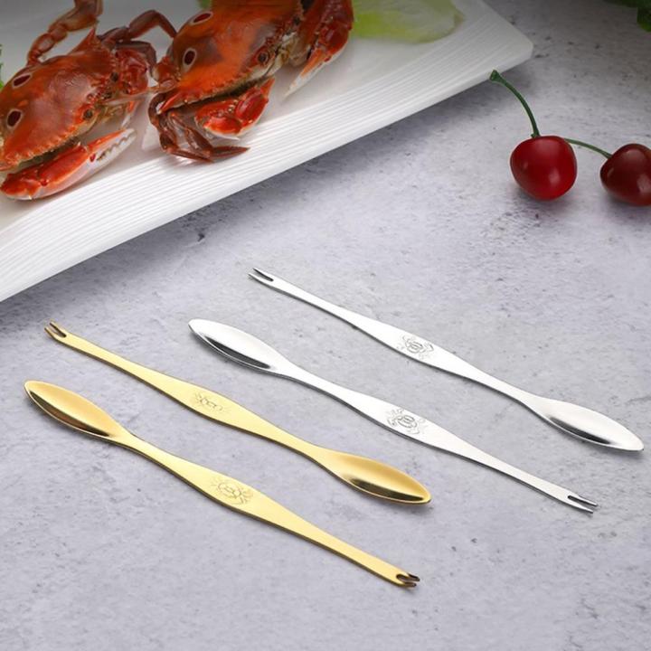 PUFFS Creative Elegant Double Headed Multi-Use Fruit Fork for Crab and ...