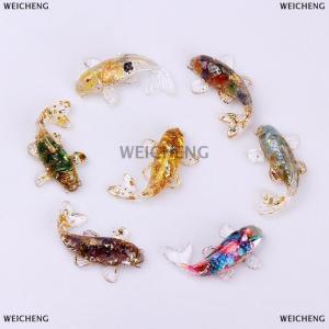 [COD] WEICHENG Stone Gravel Lucky Koi Fish Figurine Resin Mini Quartz Fancy Carp Statue Home Decor Desk Ornament Gift