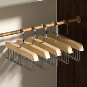 5Pcs 8 Hook Solid Wooden Hanger Woman Bra Hanger 360° Swivel Hanger for Clothes Tie Blet Holder Hook