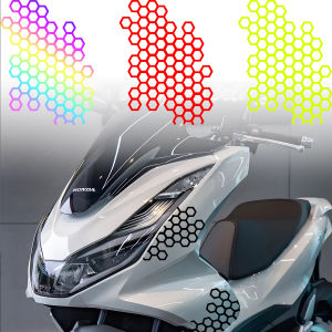 For Honda Click 125i Motorcycle Stickers Decals Set - Honeycomb Design Helmet & Body Decoration Waterproof PVC Personalized Refit Accessories
