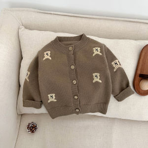 Korean-style childrens clothing boys suit 2026 Fashionable autumn knit cardigan stylish winter baby cute coat
