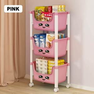 IDOHOUSE Rak Roda 4 & 3 Susun Toy Storage Anak Bayi Rack Serbaguna Tempat Penyimpanan Mainan Makanan