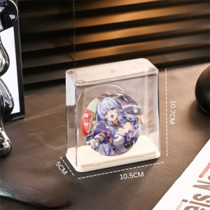 OPEAREY Transparent Badge Display Rack Acrylic Stackable Badge Organizer Creative Dust Proof Handheld Badge Case Badge Collection