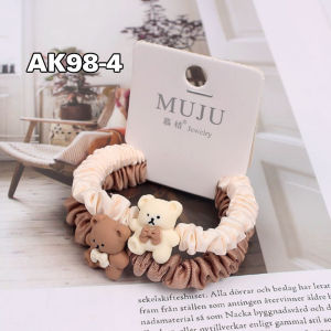 IKAT RAMBUT WANITA KOREA MOTIF BERUANG LUCU 1 SET 2 PCS KUNCIRAN RAMBUT FASHION IMPORT ANAK PEREMPUAN AKSESORIS KARET RAMBUT BAHAN ELASTIS AK98 ZIORRA