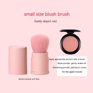 Retractable Makeup Brush Portable With Dust Cover Blush Brush Contouring Brush Highlighter Powder Brush Makeup Setting Brush