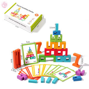 Montessori Math Toys Wooden Number Stacking Building Blocks Digital Balance Toy Preschool Learning Number Blocks
