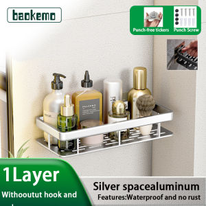 baokemo Bathroom Storage Hardware Storage Rack Toilet Rack Wall Mounted Shower Shelf Free Punch Corner Rack Shelving Kitcheen Bathroom Accessories