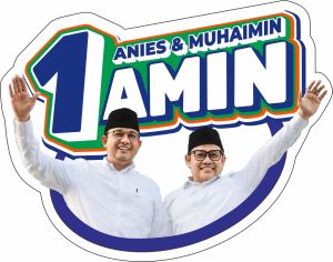 STIKER VINYL PILPRES AMIN / ANIES MUHAIMIN / PEMILU 2024 CUTTING KISS