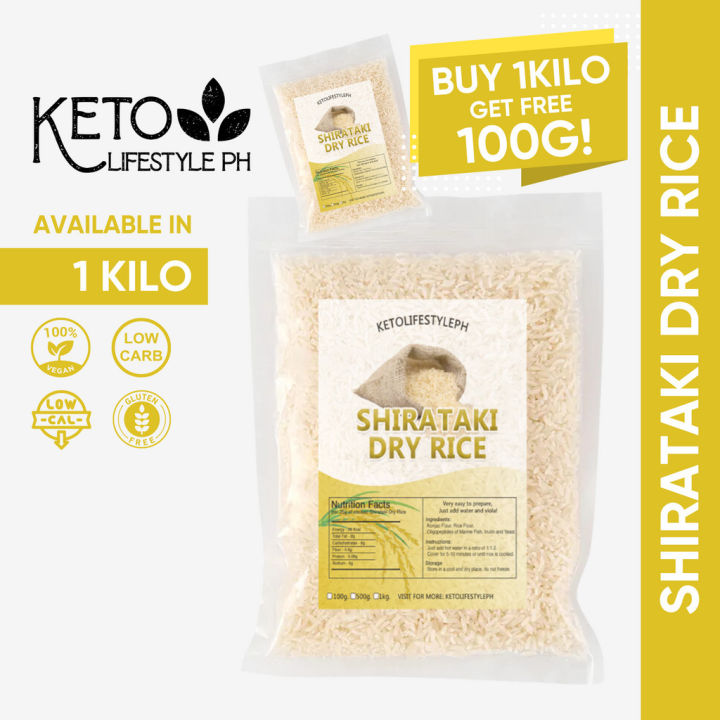 Dry | Dried Shirataki Rice Konjac 1kg (Low-carb/Low Calorie) | Lazada PH