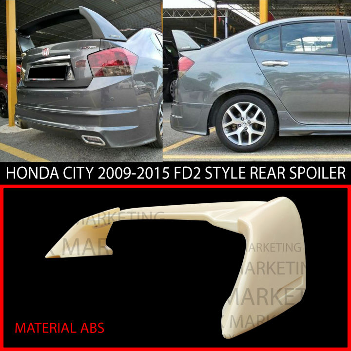 Fd2 Rear Spoiler HONDA CITY 2009-2015 FD2 STYLE REAR SPOILER ABS SKIRT LIP BODYKIT | Lazada