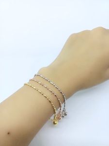 Gelang Tangan Perak Lapis Emas/Gelang Kapsul Ukir +2Bel/Gelang Tangan Asli Silver 925/Gelang Tangan Fashion Wanita