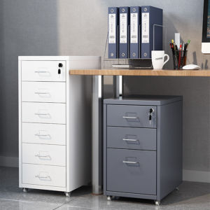 Steel Cabinet 3/5/6L Office Drawer With Lock Metal Filling Cabinet File Drawer Storage Organizer Unit Mobile Pedestal