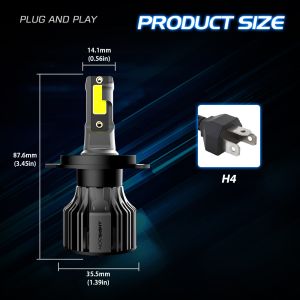 NOVSIGHT N39 72W 10000LM 6000K LED Car Headlight for Car led Bulb H4 H7 H11 IP68 Waterproof Headlamp