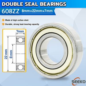 Seeko  8mmx22mmx7mm High Speed Sealed Miniature Bearings Model 608ZZ