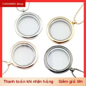 CS Mặt dây chuyền mặt dây chuyền mặt dây chuyền hình tròn bằng thủy tinh sống kỷ niệm nổi mới