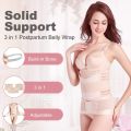 3 In 1 Postpartum Belly Band Wrap - Abdominal Binder Post Surgery C Section Compression Girdle Belt. 