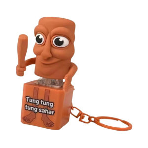 Tung Tung Tung Sahur With Sound Sahur Keychain For Bag Wooden Stick Man Toy