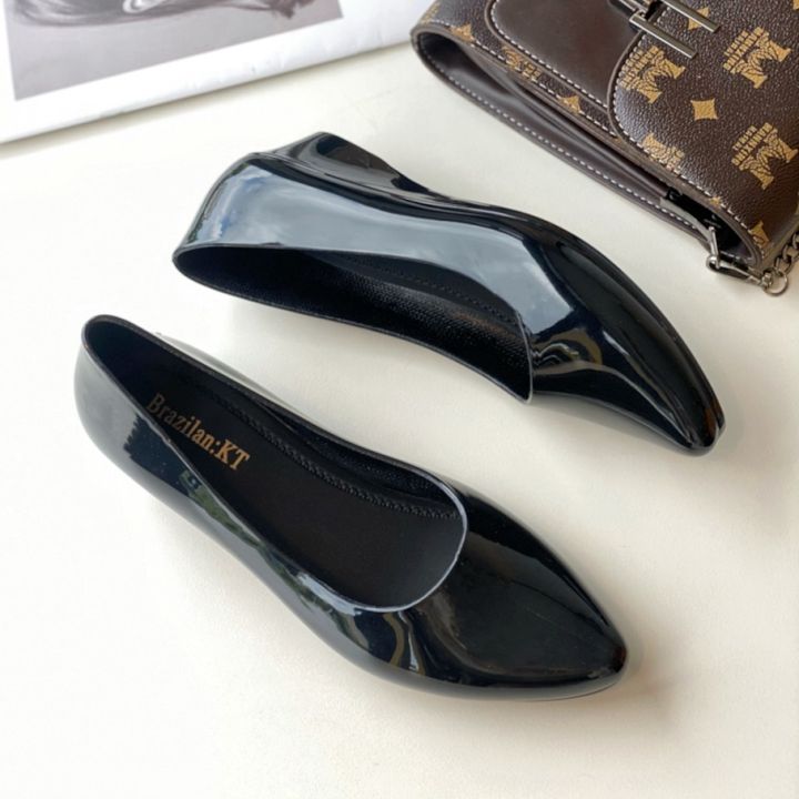 New fashion classic Office Formal Work Black pointed toe Block Heels Wedge  shoes for women Lazada PH