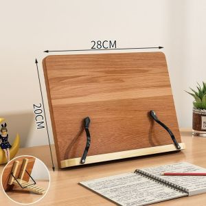 Wooden Book Holder Stand Foldable Bookshelf Racks for Reading Adjustable Bookstand Laptop Holder Office Stationery Study Room Desk Organizer