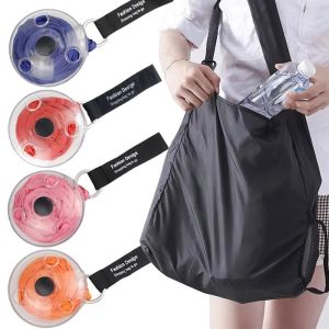 Multifunctional Portable Folding Telescopic Shopping Bag Waterproof Polyester Shopper Handbags Reusable Large Capacity Storage Bag