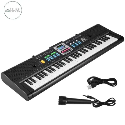 Hi - MUSIC- 61 Keys Electronic Piano Digital Music Electronic Keyboard Musical Instrument Gift with Microphone for Kids Beginners