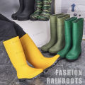 New Matte Rain protective korean fashion thick material no holes men/women shoes construction worker rain boots waterproof pang ki heavy duty bota for men /adult BELIEVE. 