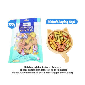 Funny U Snack Biskuit Untuk Goat Milk Snack Kalsium Cemilan Anjing Kucing Treat Peliharaan Snack 100g