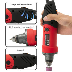 บอสเจียร์ไฟฟ้า 550W 220Vเครื่องเจียรสายอ่อน เครื่องเจียร์ มินิ แกะสลัก เครื่องเจียร์คอตรง ปรับความเร็วได้ 6 สปีด