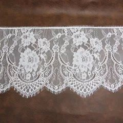 3 Meter) 15cm White Elastic Lace Fabric French Hollow Underwear Laces Trim  DIY