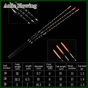 Aolie Fishing Float Wood Fluorescent High Sensitivity Bobber Luminous Float Marked Bold Fishing Light Float Fishing Accessories