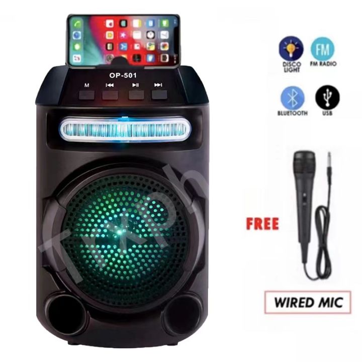 Bluetooth Speaker led light With Free Mic Karaoke Portable Super Bass ...