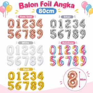 Balon Foil Angka Besar 80cm