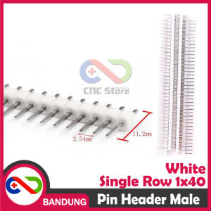 PIN HEADER MALE STRIP SINGLE ROW 1X40 2.54MM WHITE PUTIH