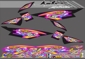 STIKER STRIPING VARIASI MOTOR YAMAHA MIO SOUL LAMA GRAFIS KEMBANG