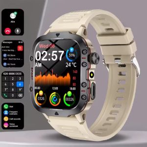 New Military Smart Watch Men BT Call LED flashlight Outdoor Sports Fitness Tracker Health Monitor 1.81Inch Waterproof 2025 Smartwatch