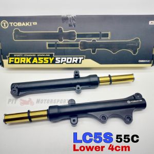 Tobaki Black Fork Set Yamaha Y15ZR Y16ZR Lower 4cm Accessories Motor Y15 Y16 YSUKU Fork Lay NVX155 NVX LC4S LC5S LCV8 Fi