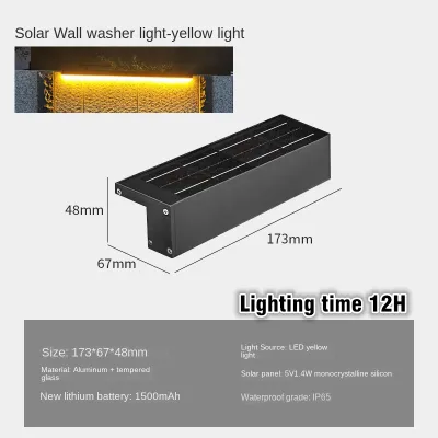 Solar Wall Light Fence Down Light Aluminium Durable Lampu Solar Outdoor Waterproof Dinding Decoration Lighting Terang