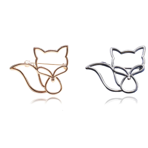 Alloy Hollow Foxes Brooch Pin Fashion Clothing Party Wear Brooch Wedding Decoration Pin Present for Women Man