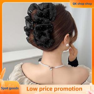 ✨QK shop✨ Large Bow Mesh Hairpin Temperament Elegant Women Hair Claw Clips Princess Headdress Fashion Grab Clip Female Hair Accessories