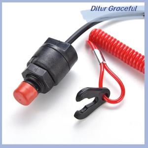Ditur Outboard Engine Motor Scooter ATV Kill Stop Switch Safety Tether Cord Lanyard