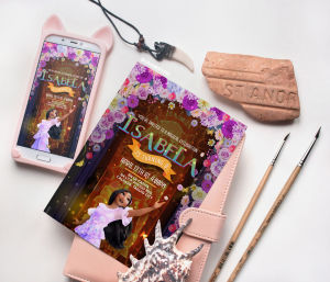 3R/4R-sized Isabela Encanto Theme Birthday Invitation: A Magical Madrigal Experience