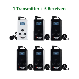 YARMEE Wireless Tour Guide System Portable Transmitter + 5/10 PCS Receivers With Microphone Earphone For Travelling Umrah Hajj